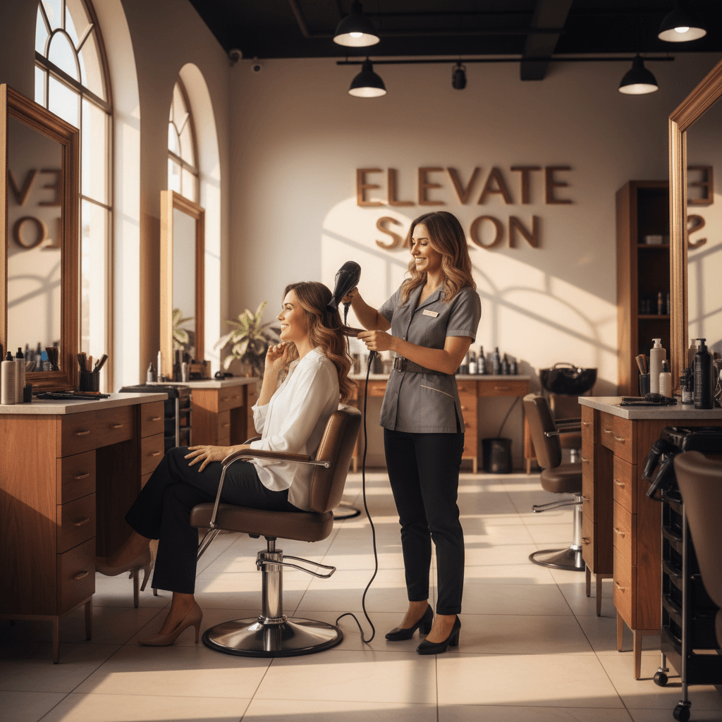 Service professional providing quality work to booked client