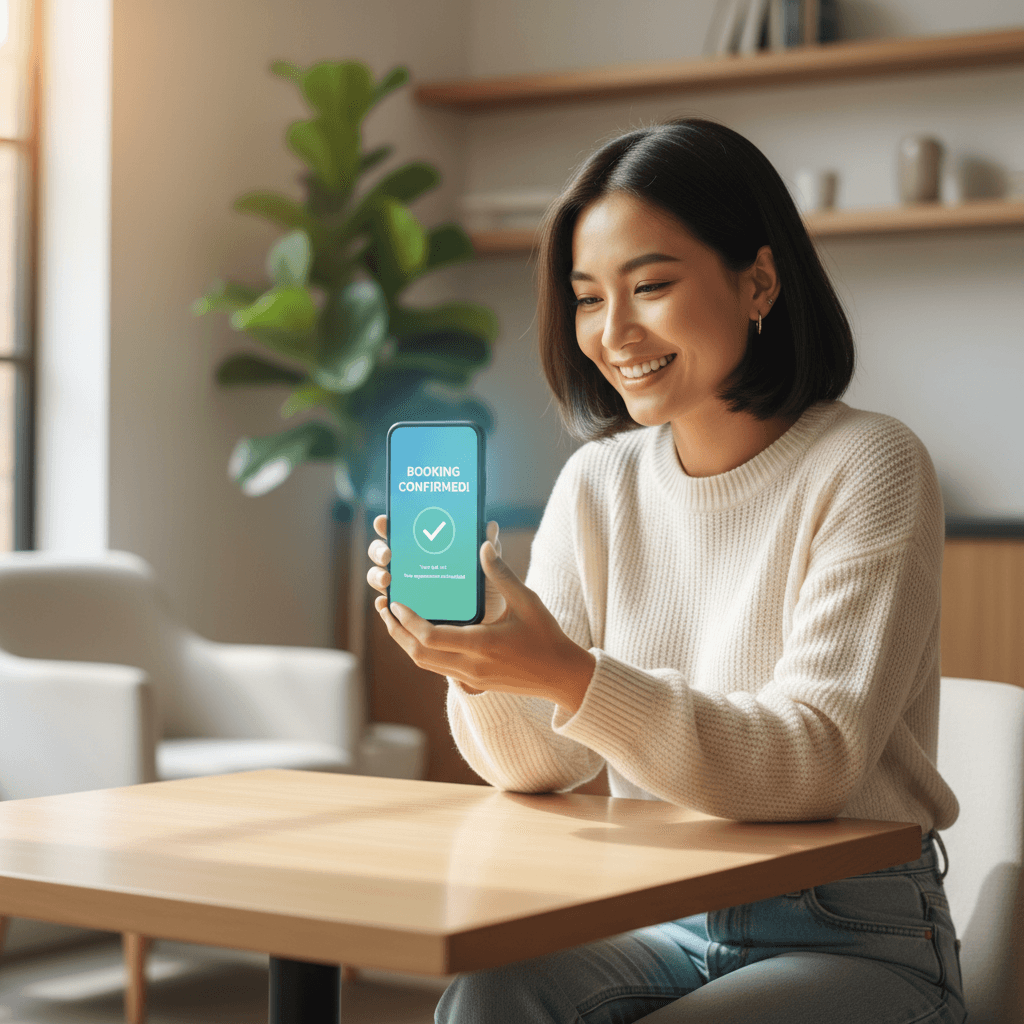 Business owner viewing incoming booking request on phone