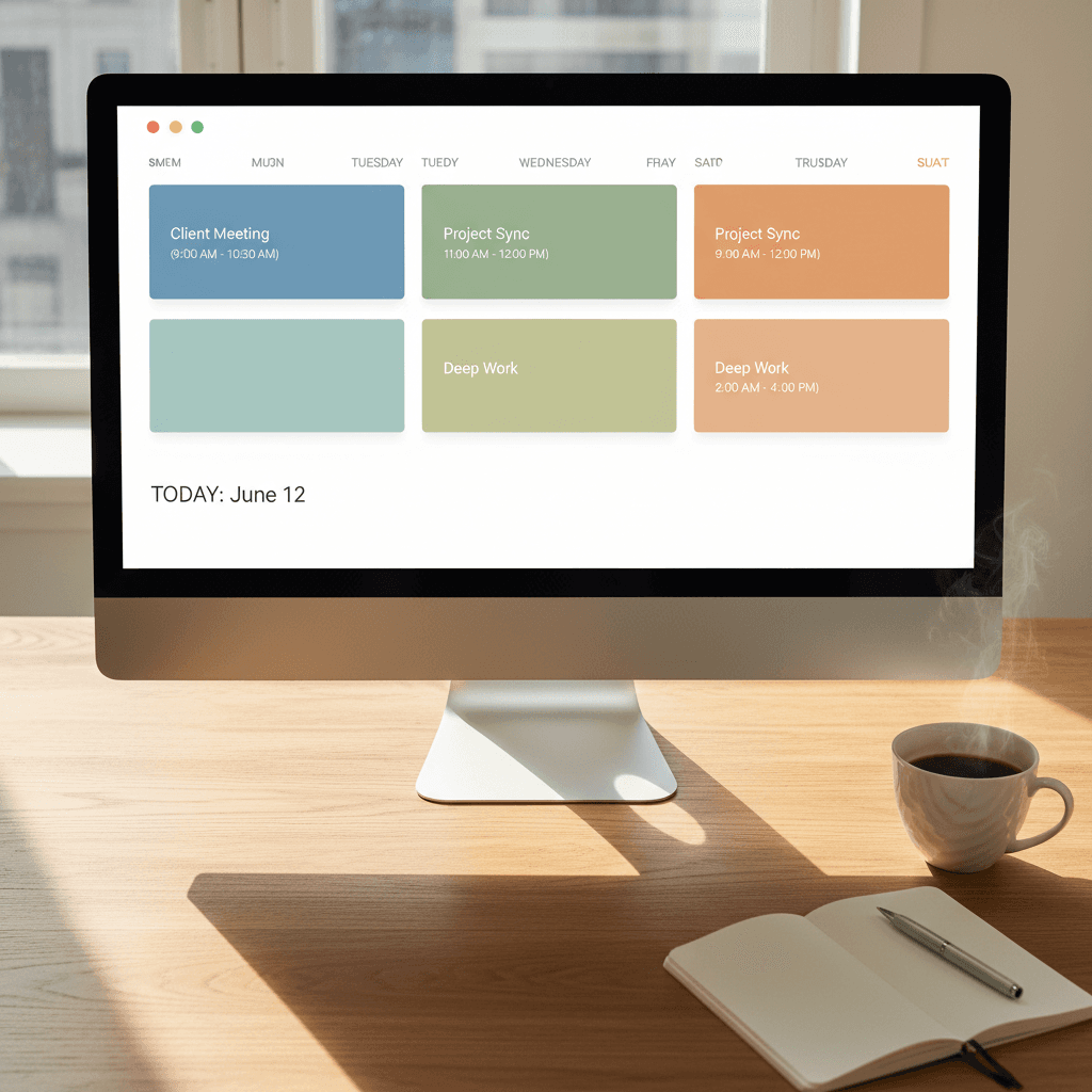 Calendar management system showing automated scheduling