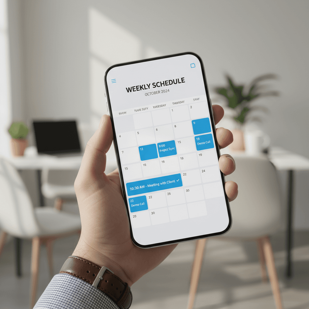 Online booking system on smartphone
