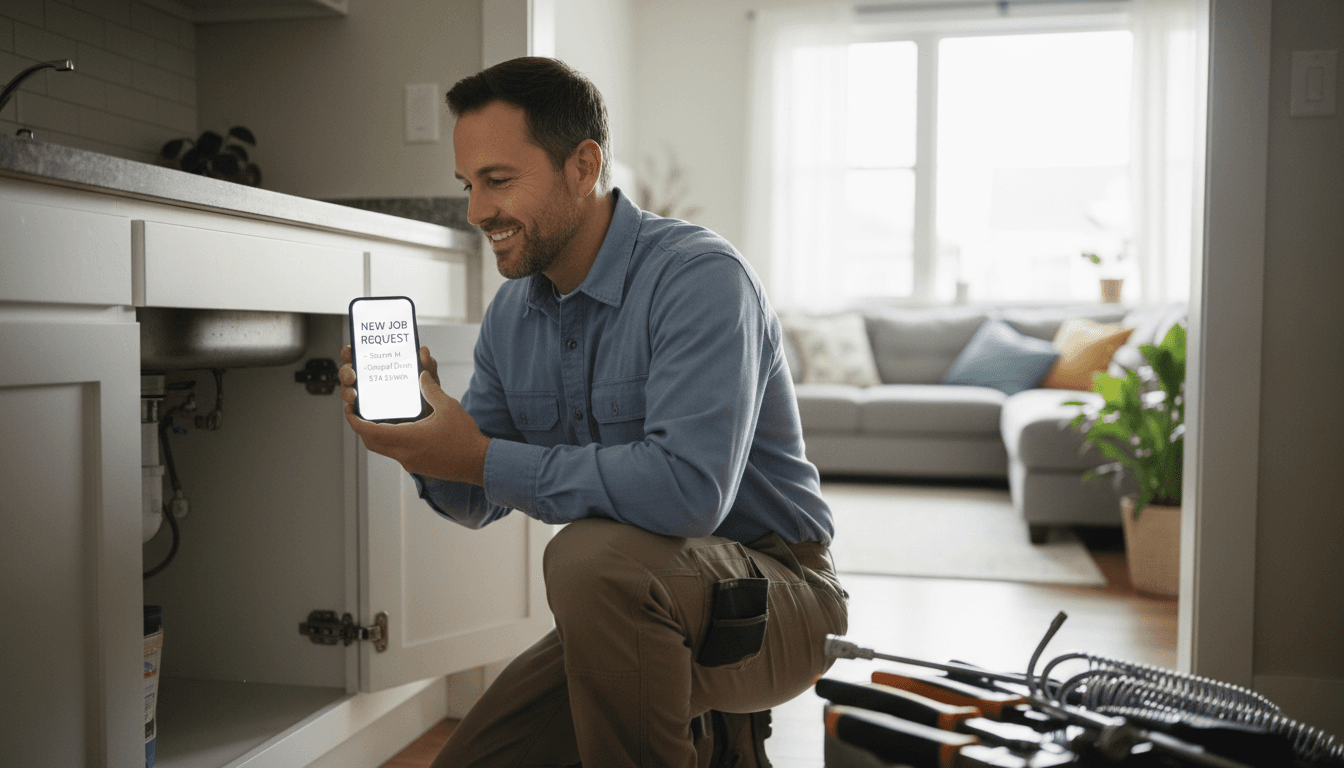 Local service professional receiving and responding to booking request